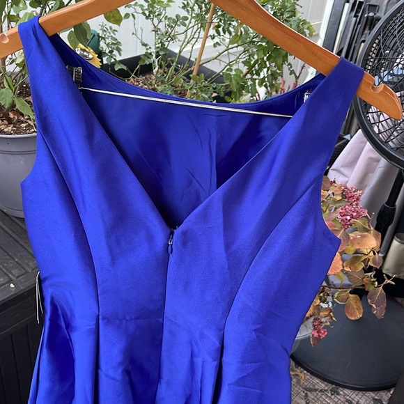 Adrianna Papell - Sleeveless Mikado Fit and Flare Midi Dress - Neptune 8 - Picture 9 of 15